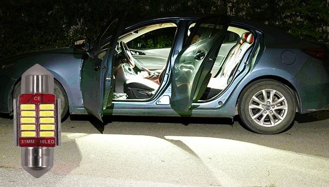 100 x 31mm Cool White Canbus Festoon LED Globes Super Bright Interior (100pcs)