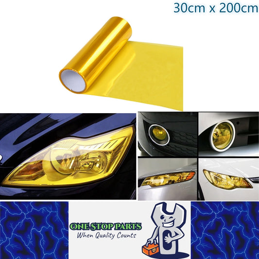 Yellow PVC Tint Film Wrap for Headlights and Tail Lamps 30cm x 200cm Yellow Film