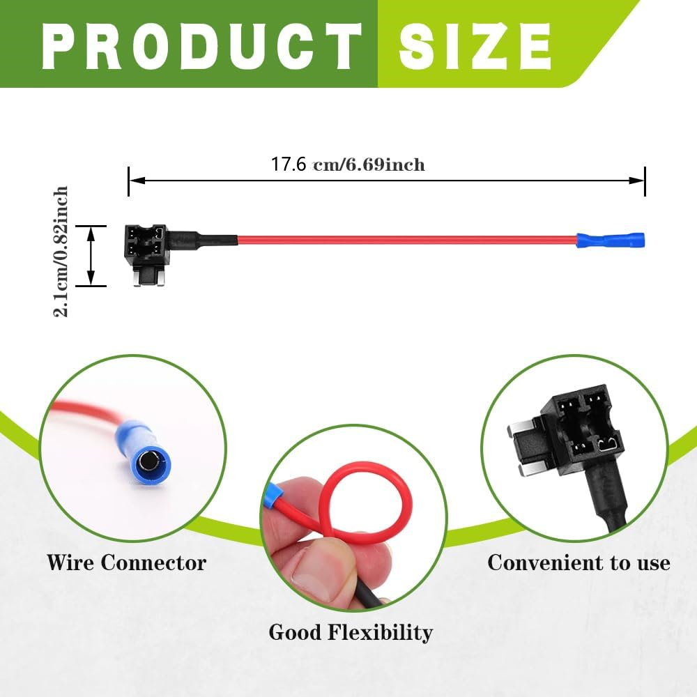 20 x Micro Blade Piggy Back fuse Connector with wire ideal for add on Accessorie