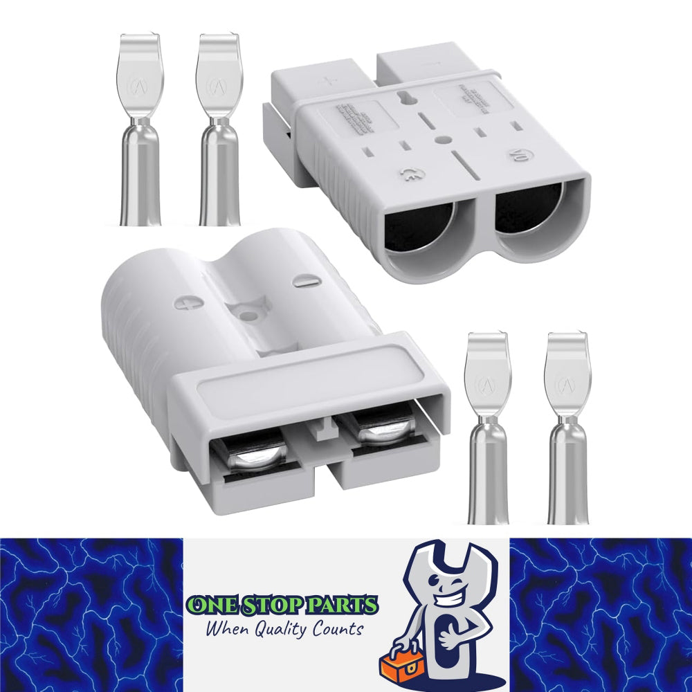 2 x 350A Grey 2 Pin Style Anderson Style Sockets Plug 350 Amp for RV Truck Winch