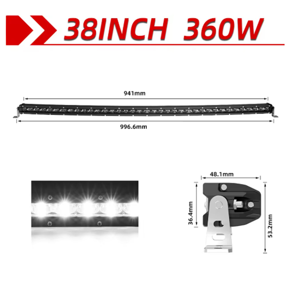 Curved LED Light Bar 997mm 360W Flood Beam Spot Beam Combo LED Work Light Bar