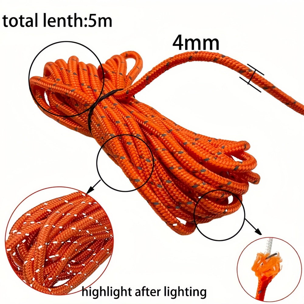 6 Orange Reflective Camping Tent Rope Tie down Fastener Tensioner Ratchet Hanger