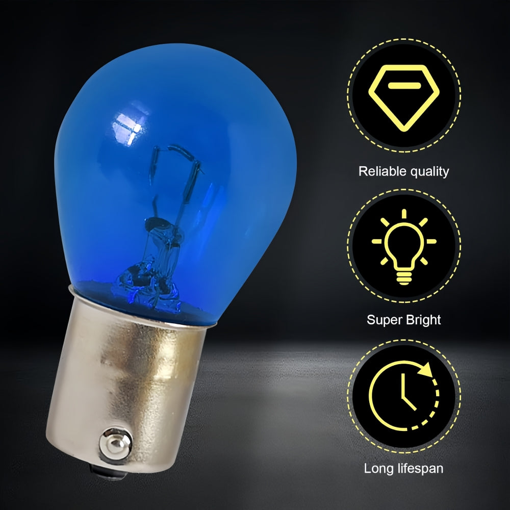 10 x BA15S 12v 21w 1156 P21W Blue Standard filament incandescent globes 10pcs