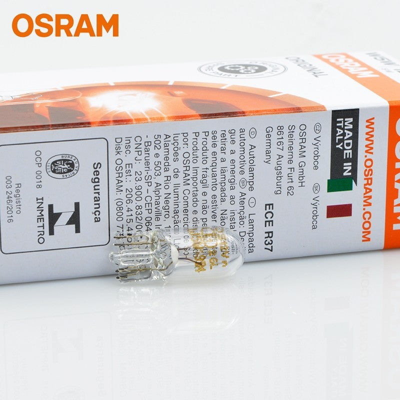 10 x OSRAM T10 12V 5W W5W Original Clear Incandescent Osram T10 Wedge Globes