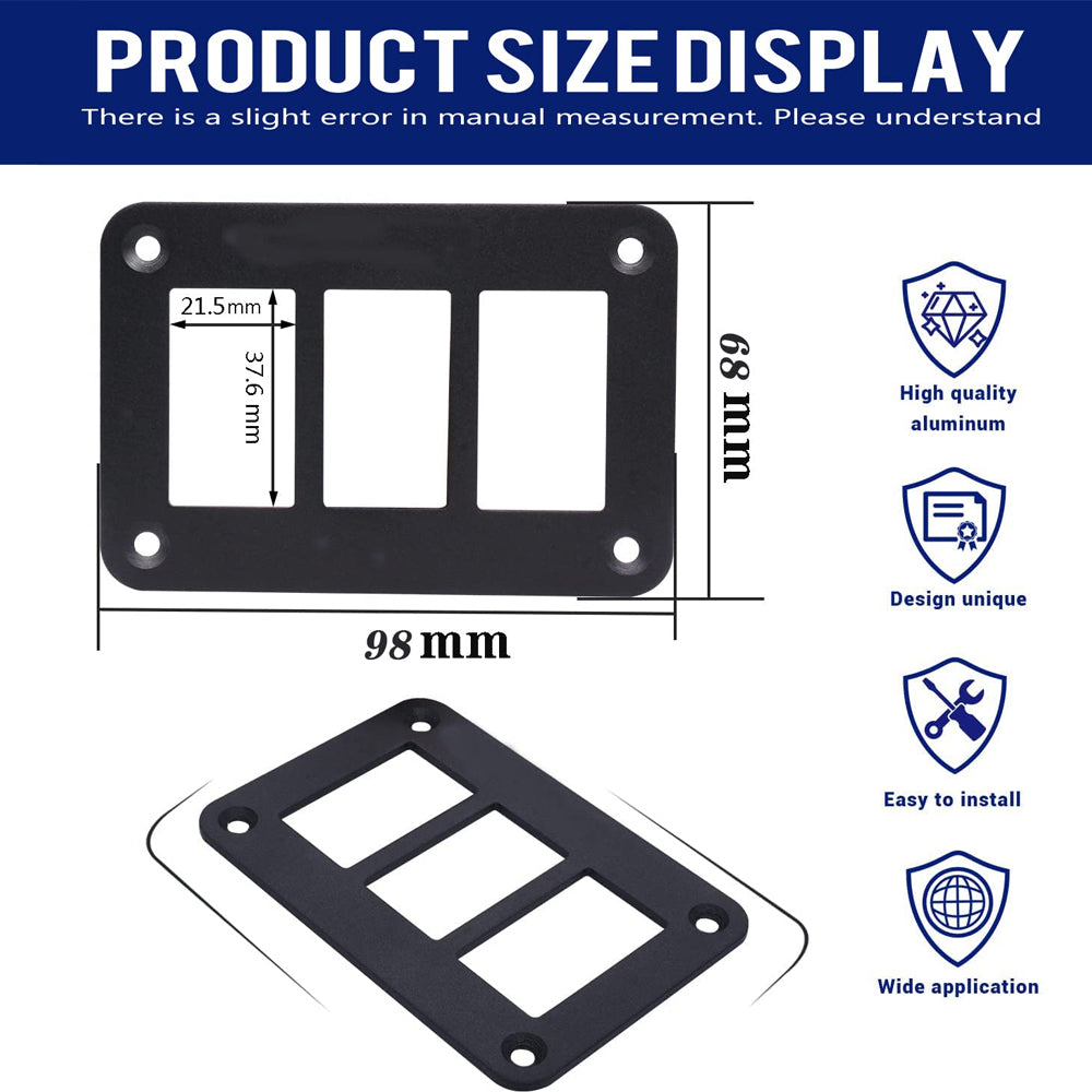 3 Gang Rocker Switch Panel Holder Alloy Frame suits 37 x 21mm Carling ARB Switch