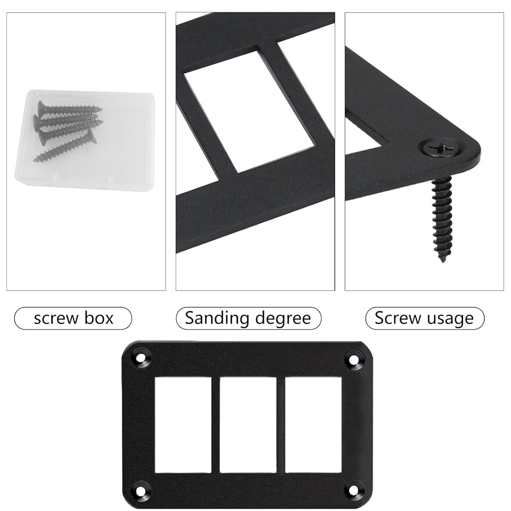 3 Gang Rocker Switch Panel Holder Alloy Frame suits 37 x 21mm Carling ARB Switch