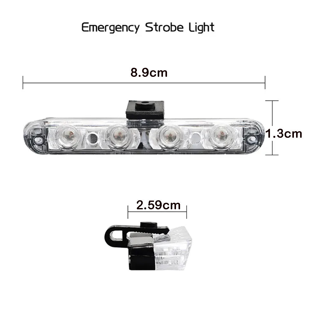 4 x Car Front LED Grille Lights White LED Strobe Light Remote Grill Warning Lamp