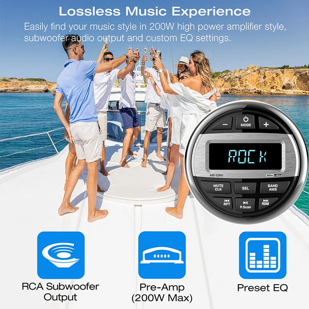 Boat Radio Media Player Marine Stereo MP3 Waterproof Bluetooth Audio Radio FM AM