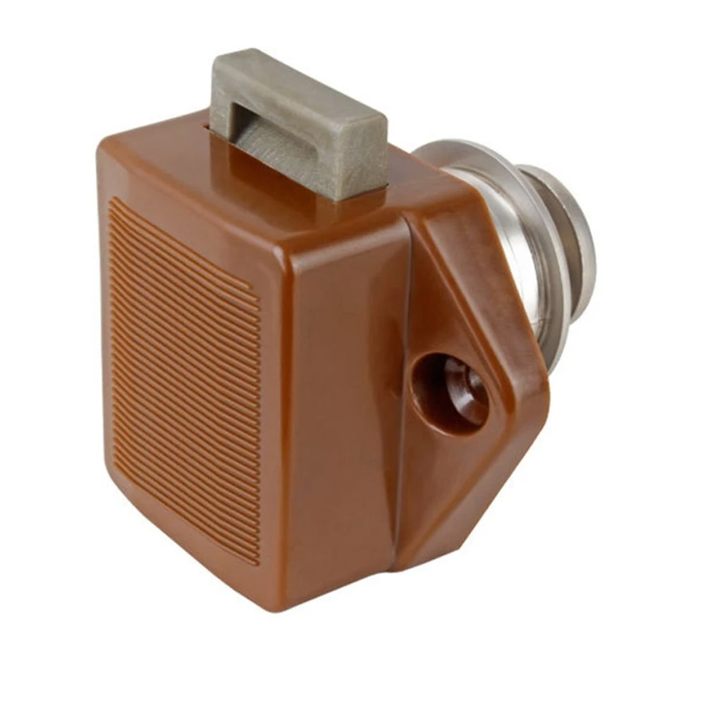 Brown 20mm Push Lock Catch Door Knob RV Caravan Cabinet Latch Button Lock