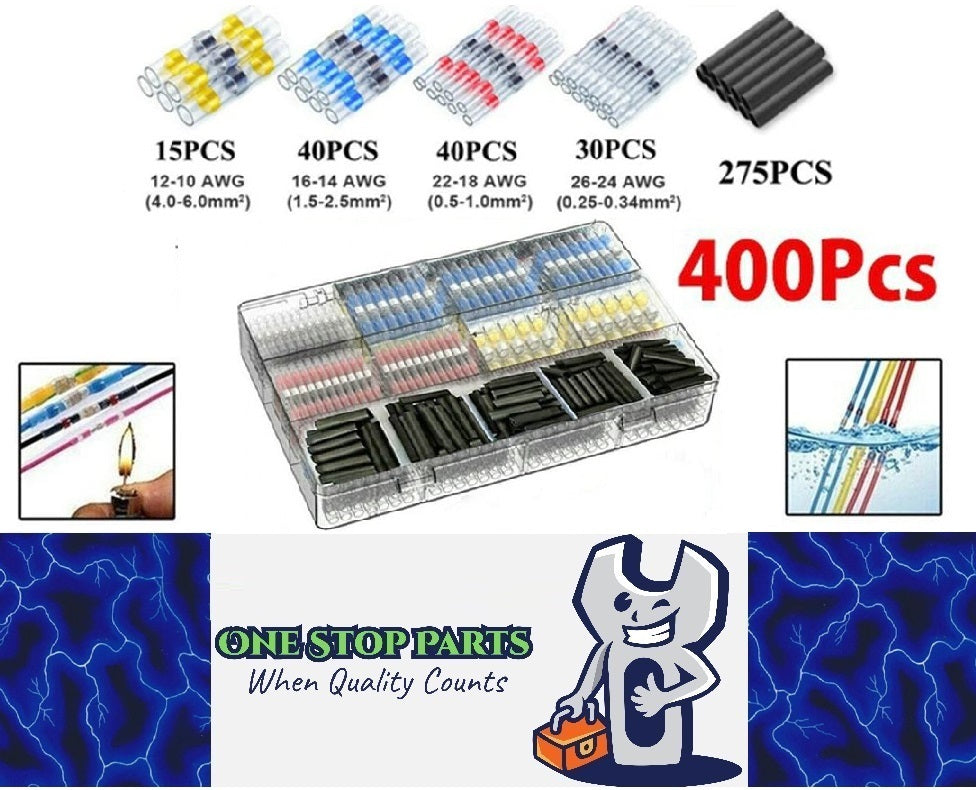 400pcs Mixed Waterproof Heat shrink Wire Connector Solder Insulated Joiners