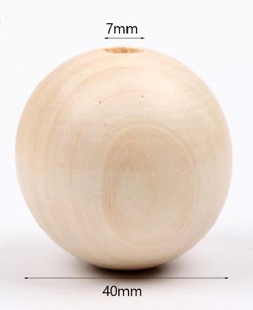 2 x 40mm Natural wood beads round DIY jewelry Handmade Accessories