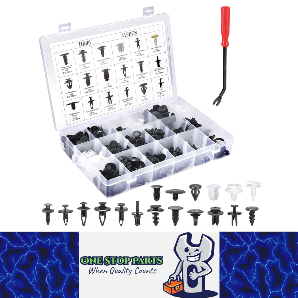 415pcs Car Push Retainer Clip Fastener 23 Sizes Bumper Fender Rivet with Removal