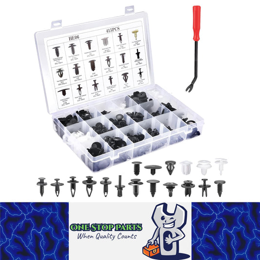 415pcs Car Push Retainer Clip Fastener 23 Sizes Bumper Fender Rivet with Removal