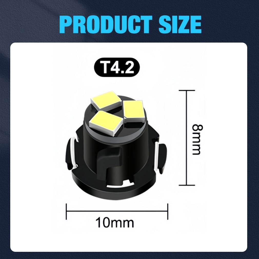 10 x T4.2 Neo 10mm 3x2016smd 600lm 12v Blue Dash illumination LEDs (10pcs)