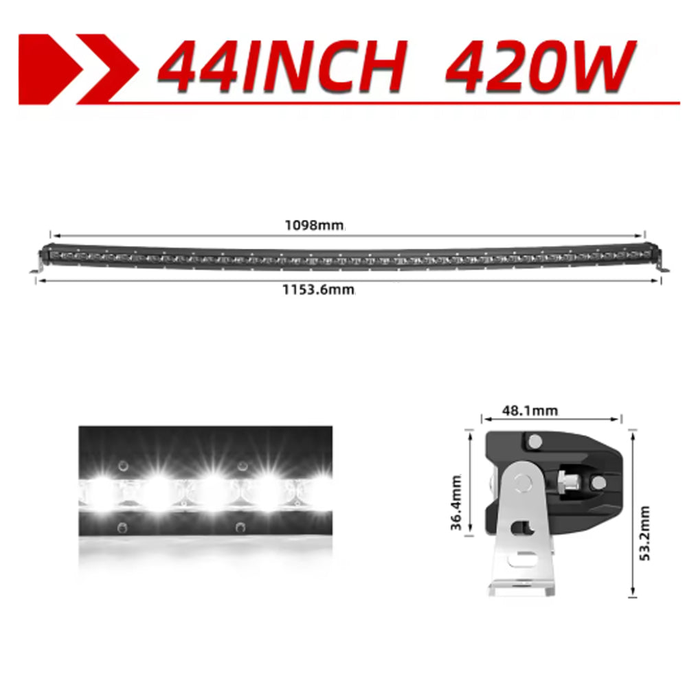 Curved LED Light Bar 1154mm 420W Flood Beam Spot Beam Combo LED Work Light Bar
