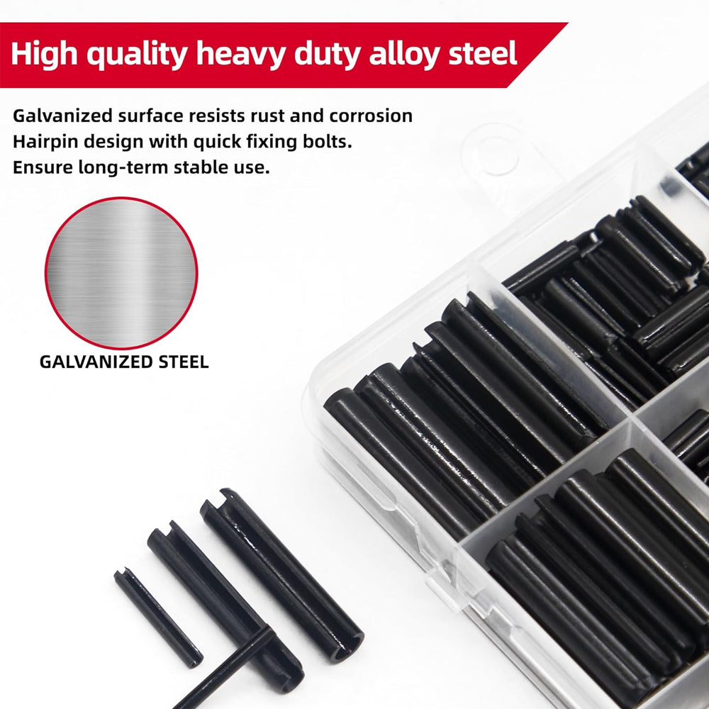 435pcs Roll Pin Kit Slotted Tension Pins Split Dowels & Expansion Spring Pin