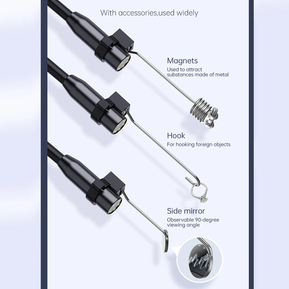 5m Industrial Endoscope Inspection Camera 8mm IP67 HD1080P with 4.3" IPS Screen