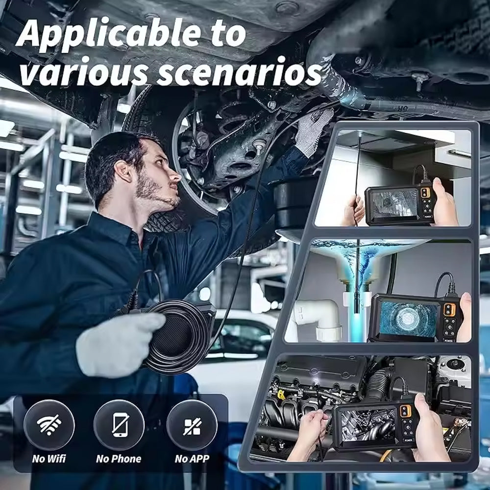 1m Industrial Endoscope Inspection Camera 8mm IP67 HD1080P with 4.3" IPS Screen