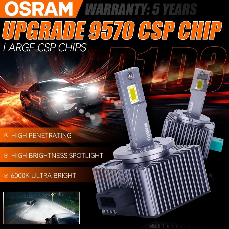 2 x OSRAM D1S LED Globes 12V 45W 6000K Headlight Original Osram D1S LED Bulbs