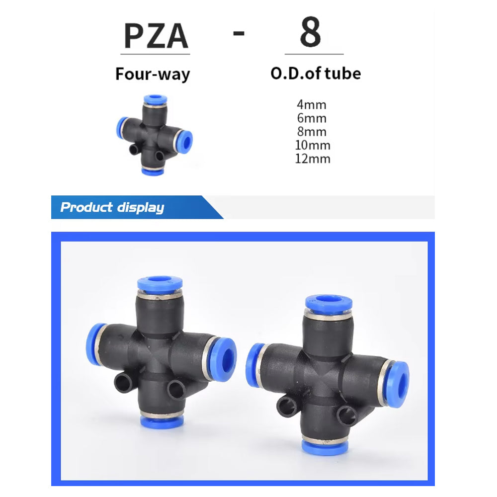 44pcs 8mm Air Pneumatic Connectors Fittings Kit with PE/PU//PV/PY/PZA Plugs