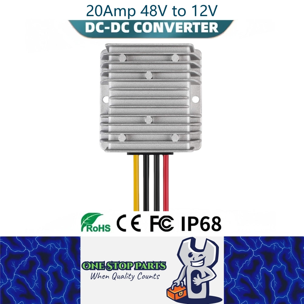 20Amp Heavy Duty Waterproof (30-60v) 48v - 12v Reducer Stepdown 48v to 12v 20A