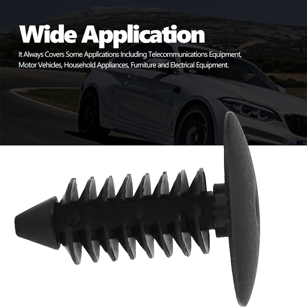 50 x 9mm Black Plastic Body Rivets Fasteners Suits 8mm Hole with 20mm Head 50pcs