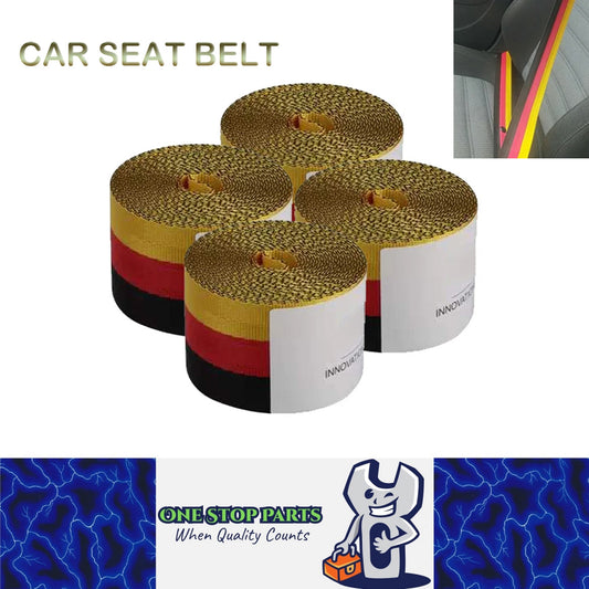 4x 3.6M Tricolor/German Strengthen Car Seat Belt Webbing Fabric Safety Seatbelt