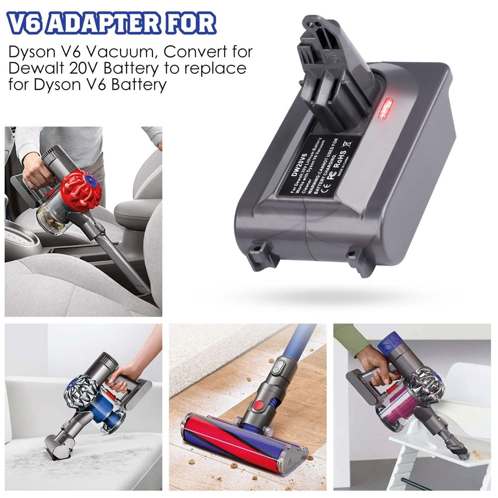 Battery Adapter for Dewalt 20V/18V Battery for Dyson V6 Series Vacuum Cleaner