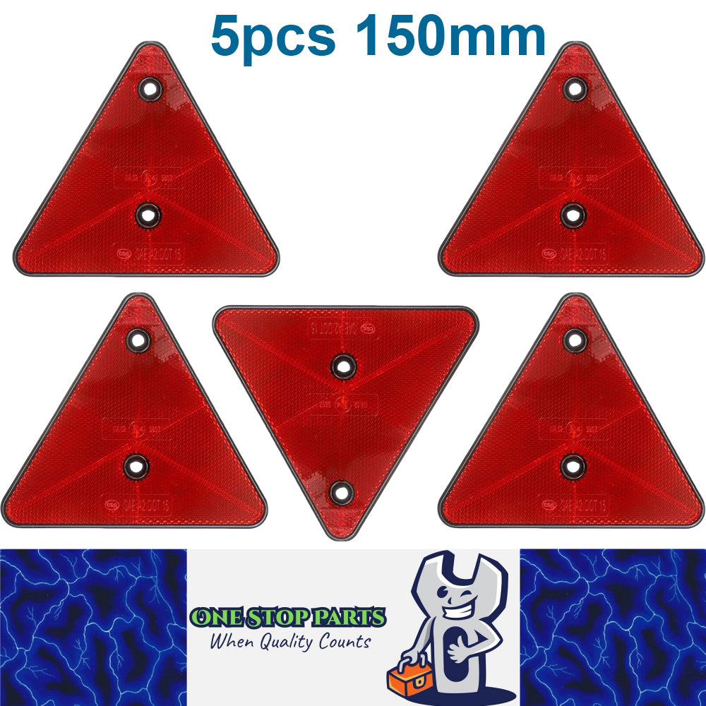 5 x Triangle Reflector 150mm Red Safety Warning Reflector for Truck Trailer RV