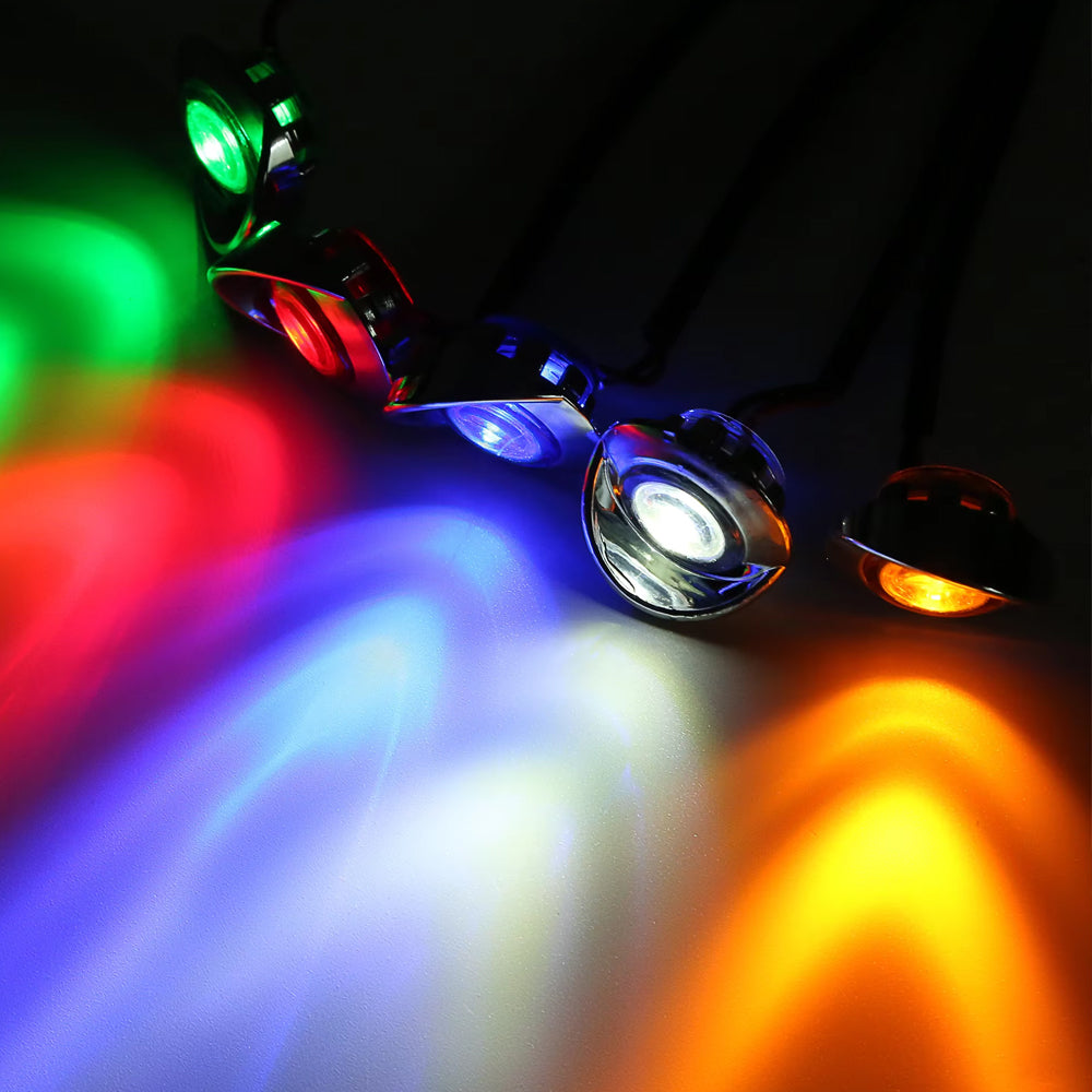 10 x Green Round LED Side Marker Lamps 1.9CM 12V-24V LED Marker Signal Lights