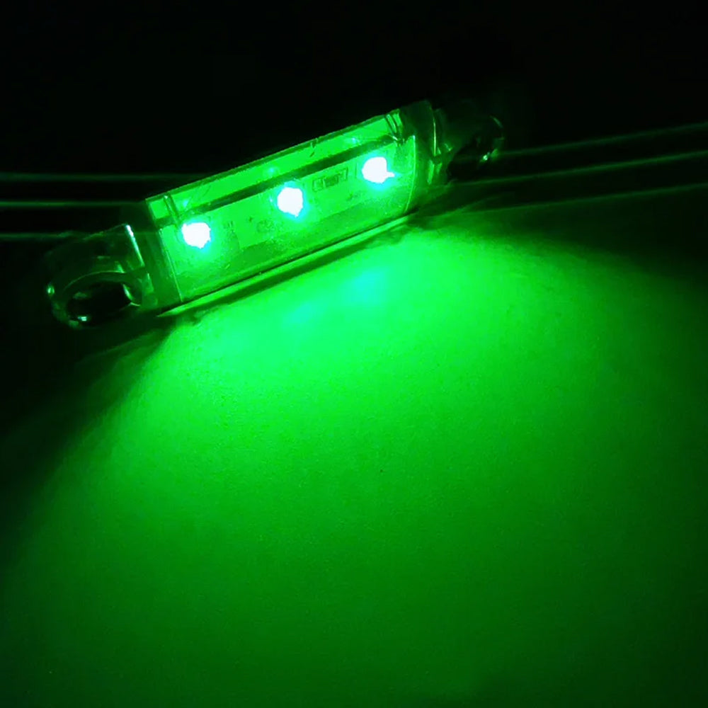 5 x Green LED Side Marker Lamps 12V/24V Multivolt LED Side Marker Lights (5pcs)