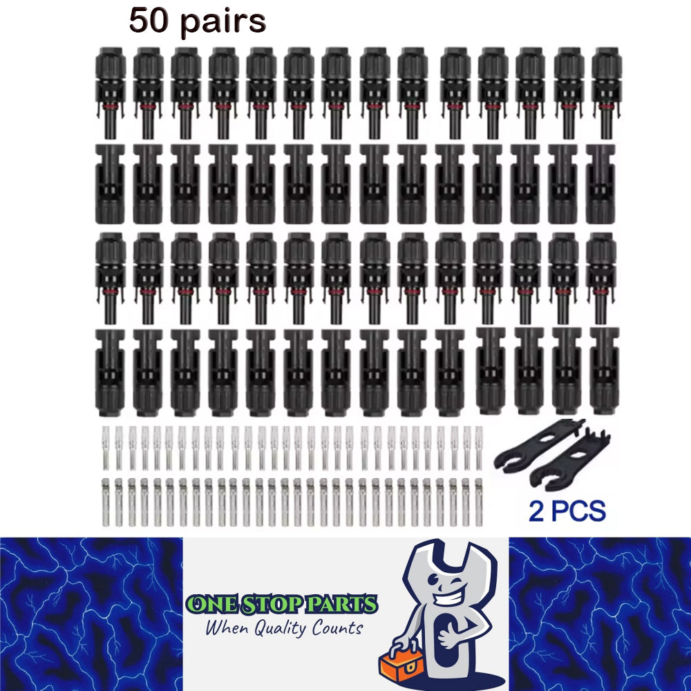 50 Pairs Solar Connectors 1000V 30A Solar Panel Branch MC4 PV Connectors