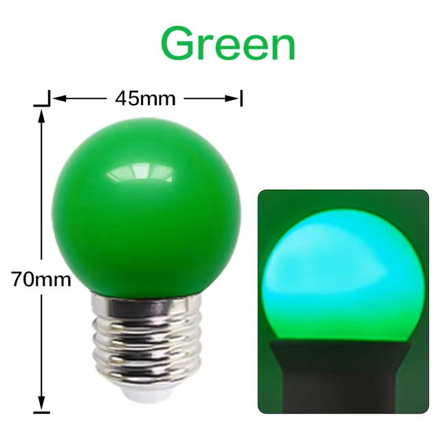 50 x Green 12v E27 1W LED Bubble Globe Frosted Green Lens sign party (50pcs)