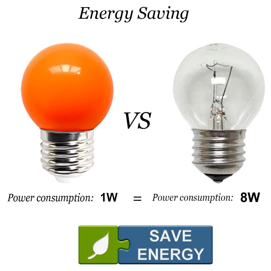 50 x Orange 12v E27 1W LED Bubble Globe Frosted Orange Lens sign party (50pcs)