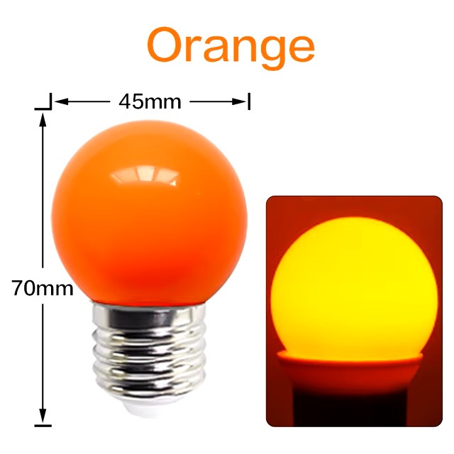 50 x Orange 24V E27 1W LED Bubble Globe Frosted Orange Lens sign party (50pcs)
