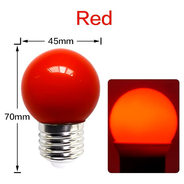 50 x Red 12v E27 1W LED Bubble Globe Frosted Red Lens for sign party (50pcs)