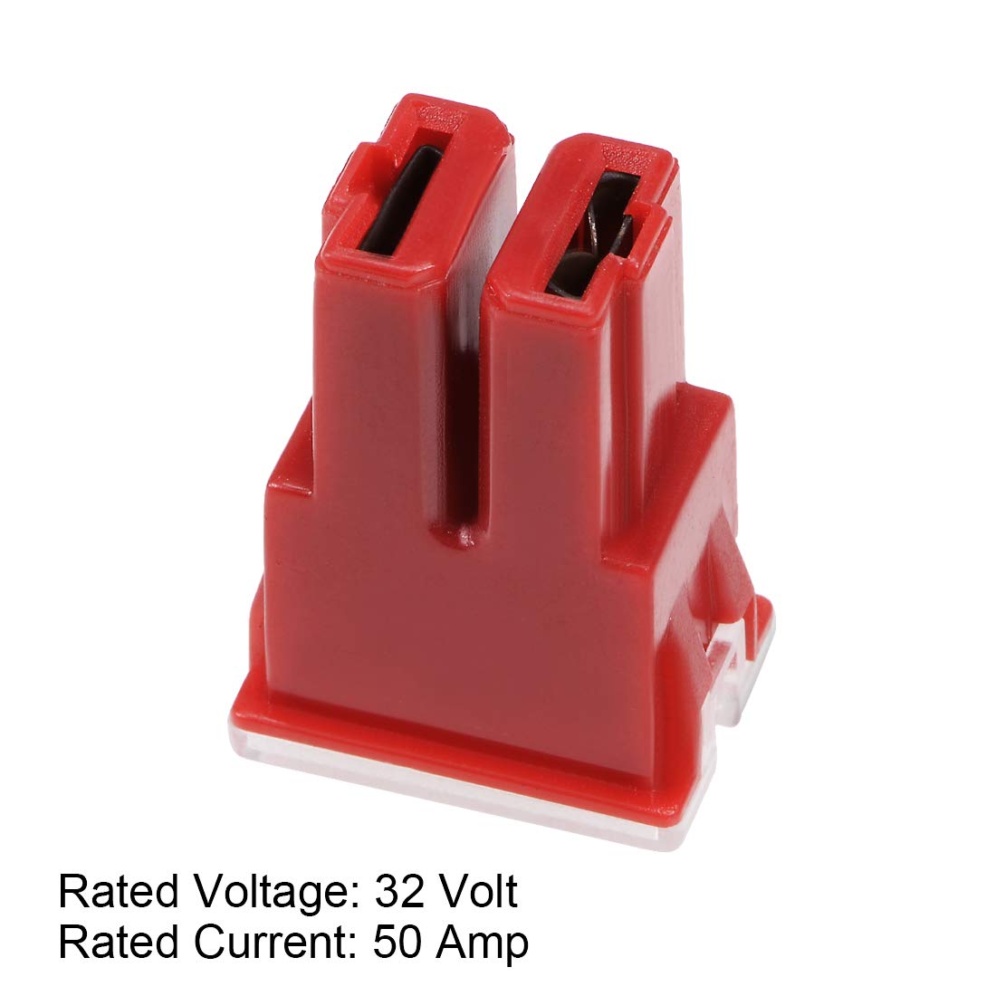 1 x 50Amp Red Medium Female Slow Blow Fuse Block 15mmx22mm x 32mm High 50A Fuse