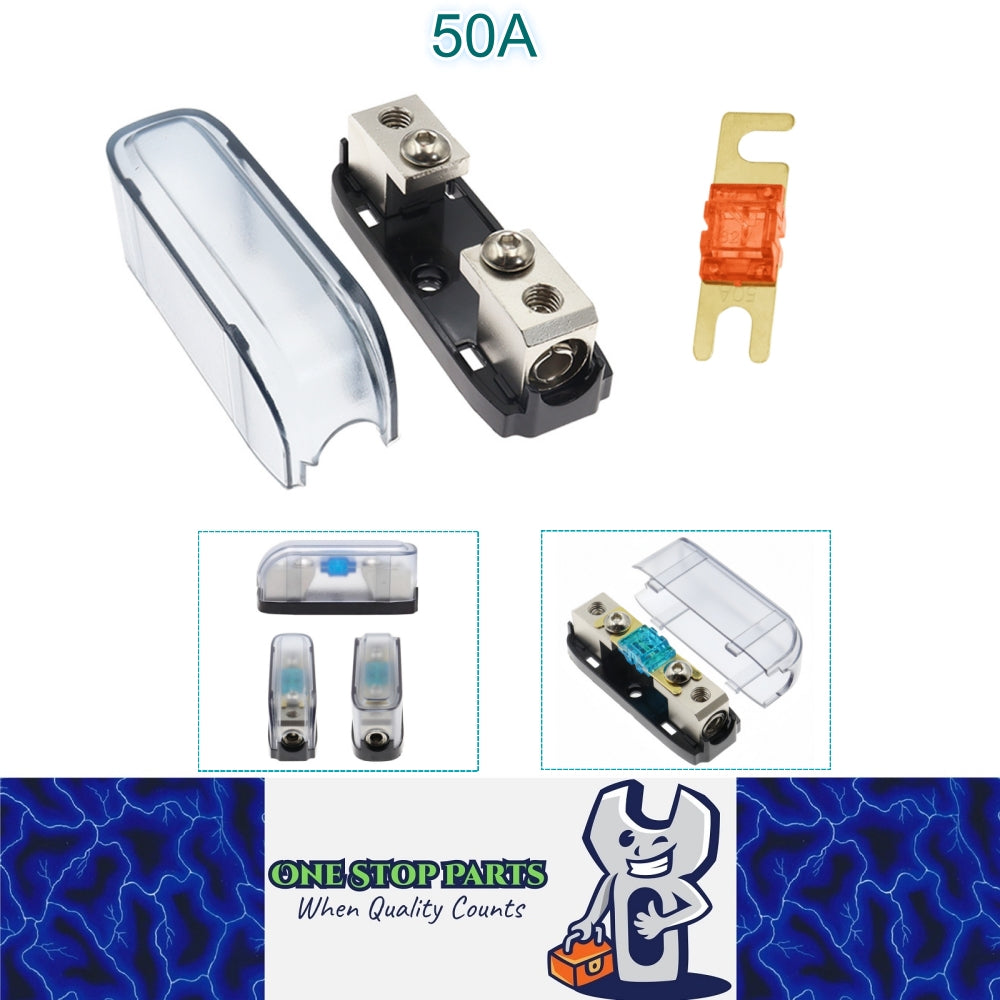 AFS Mini ANL Inline Fuse Holder with Bolt On 50Amp Fuse Supplied Fuse Holder