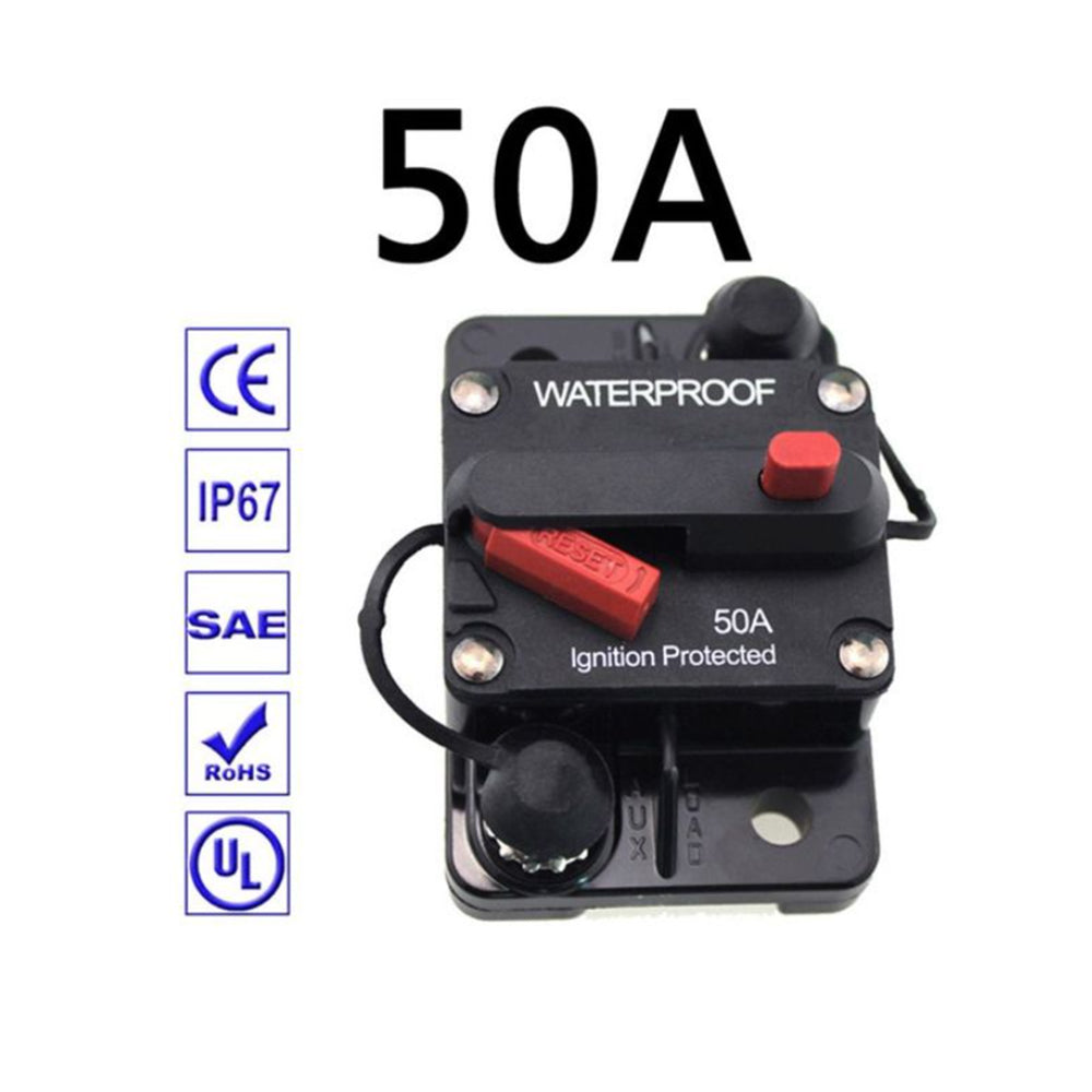 12v 50A Circuit Breaker Manual Reset Water Proof Ideal for 4wd Caravan Boat