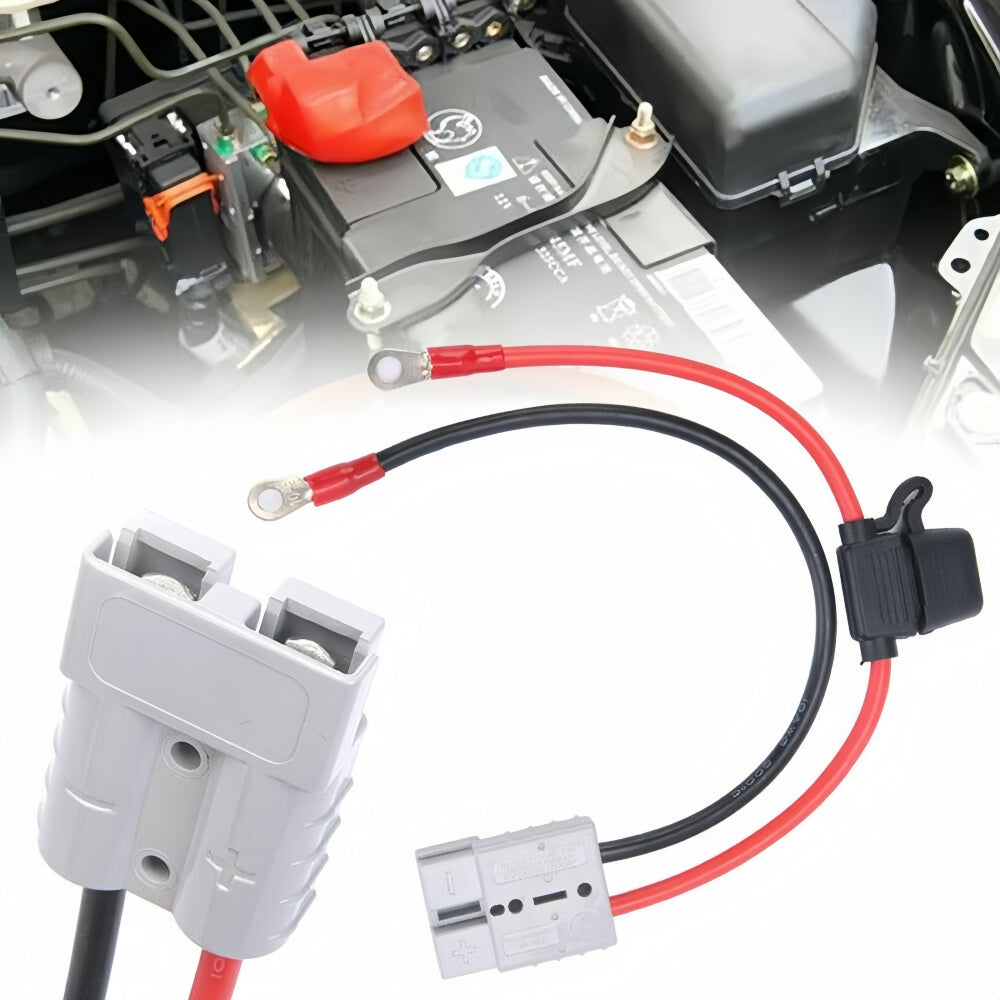 1 x 50amp 30cm Anderson Style Plugs With Eye Terminals and inline fuse holder