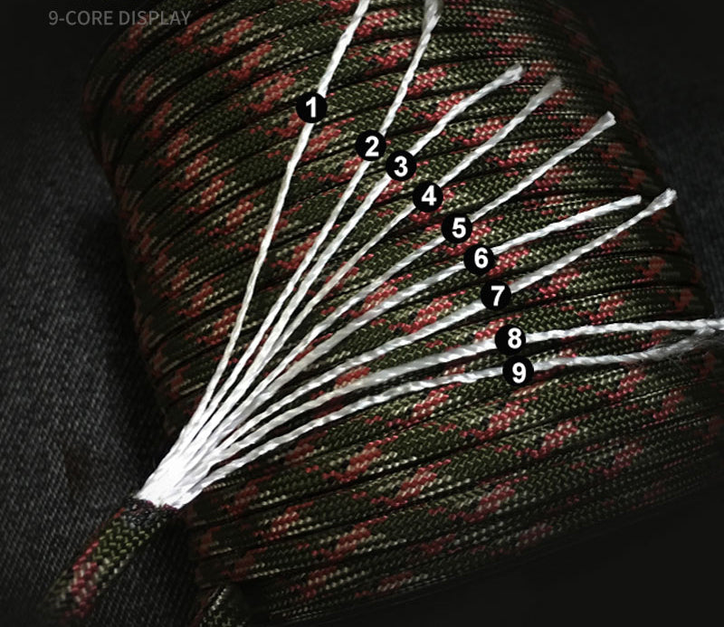 50m Woodland 550lb Military 9 core Paracord Rope 4mm Outdoor Camping Rope