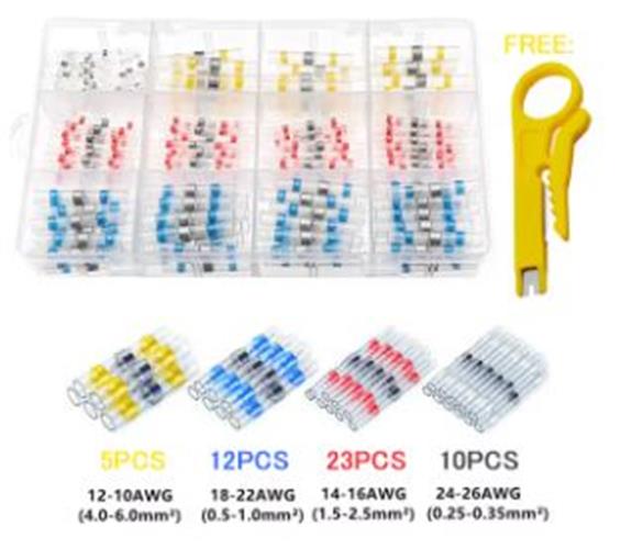 50 x Electrical Waterproof Seal Heat Shrink Solder Sleeve Wire Connectors in Box