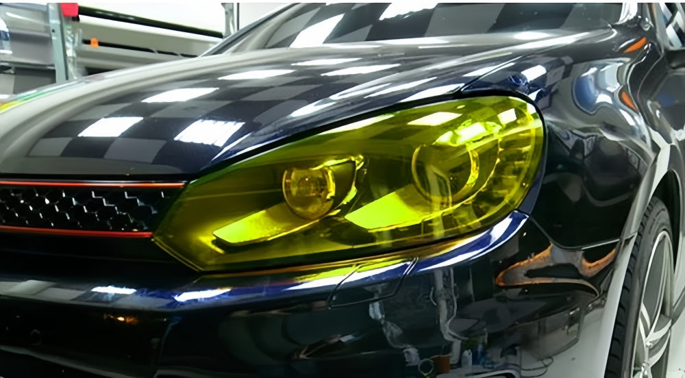 Fluorescent yellow PVC Tint Film Wrap for Headlights and Tail Lamps 30cm x 60cm