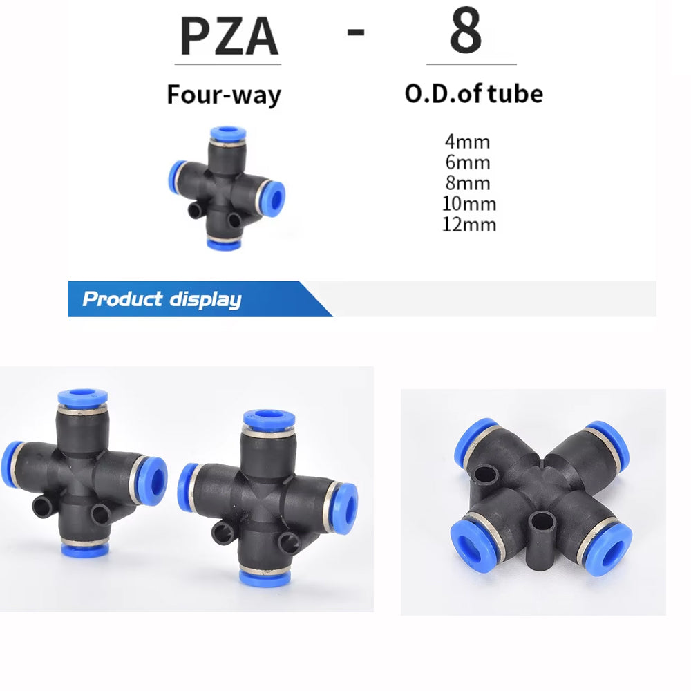 56pcs 6mm Air Pneumatic Connectors Fittings Kit with PE/PU//PV/PY/PK/PZA Plugs