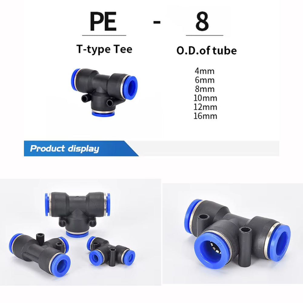 56pcs 6mm Air Pneumatic Connectors Fittings Kit with PE/PU//PV/PY/PK/PZA Plugs