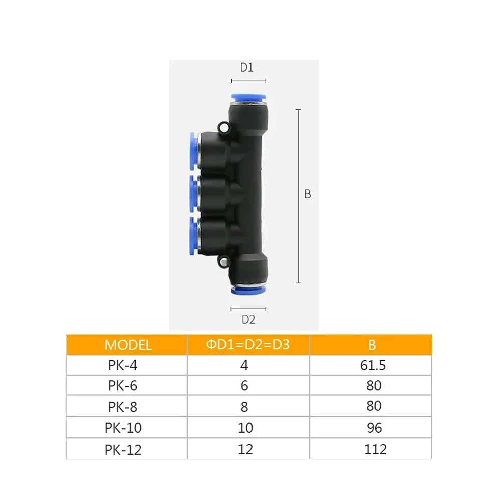 58pcs 8mm Air Pneumatic Connectors Fittings Kit with PU/PG/PE/PY/PV PP Plugs