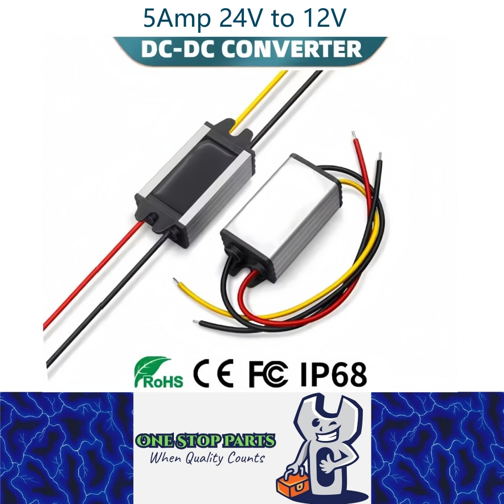 5Amp 24v to 12v Reducer Step Down 24v - 12v Converter Ideal for 12v Requirements