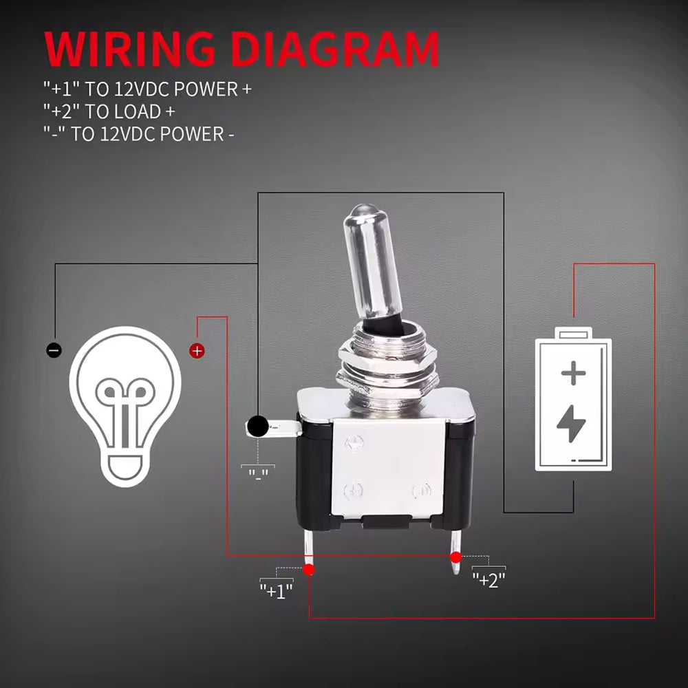 5pcs 12V LED Toggle Switch 20A 3Pin SPST ON/OFF with Aircraft Safety Flip Cover