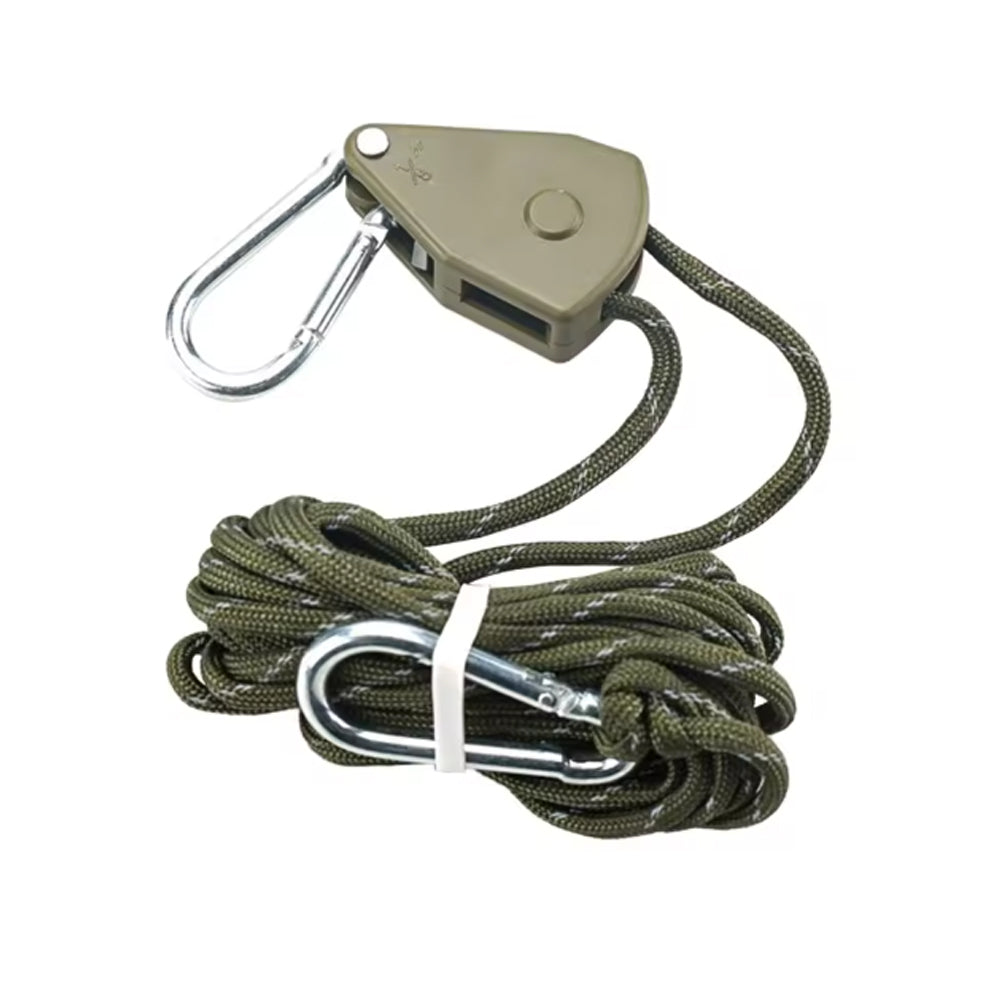 Army Green Reflective Camping Tent Rope Tie Down Fasteners Ratchet Hangers