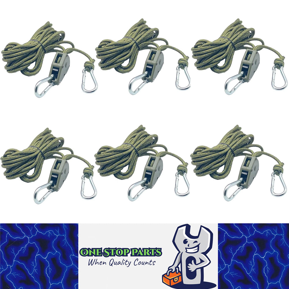Army Green Reflective Camping Tent Rope Tie Down Fasteners Ratchet Hangers